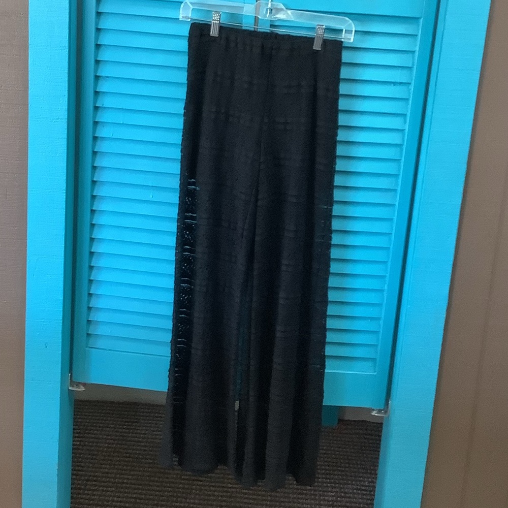 NWT, Davi & Dani, Black Lace/Shorts Liner Pants, Flared Bottom, S,M,L